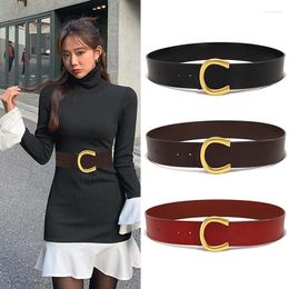 Belts Luxury Fashion Designer Wide Black Red Leather Female Ladies Hight Waist Waistband Corset For Women Dress Coat