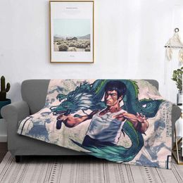 Blankets Bruce Lee Carpet Living Room Flocking Textile A Bed Blanket Covers Luxury Flannel