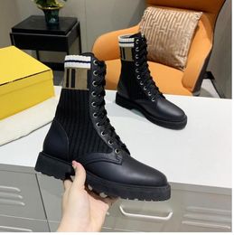 2023autumn winter socks heeled heel boots fashion sexy Knitted elastic boot designer Alphabetic women shoes lady Letter Thick high heels Large size 35-42With Box