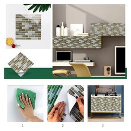 Wall Stickers 10pcs PVC Self Adhesive Decals Home Decor Living Room Bedroom House Decoration Bathroom Brick Sticker