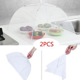 Table Mats 2 Large -Up Mesh Screen Protect Food Cover Tent Dome Net Umbrella Picnic Kitchen Folded Anti Mosquito