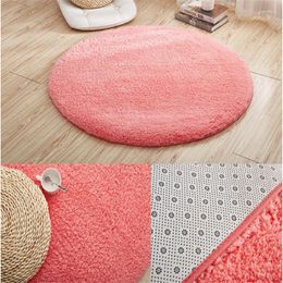 Carpets Round Thick Solid Color Lambskin Carpet Room Bedside Blanket Bedroom Living Coffee Table Mat Non-slip Thickening Rug