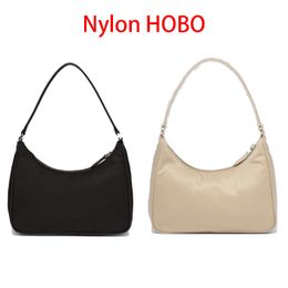 Milan Favourite Fashion Bag Classic Half Moon Underarm Mini Bag HOBO Renewable Nylon 2000 Handbag Luxury Women Shoulder Crossbody Handbags 1NE515 22x17x6cm