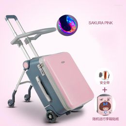 Suitcases Children's Lazy Luggage Children Can Sit And Ride Men Women Baby Travel Trolley Suitcase Stroller Artefact Boarding