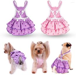 Dog Apparel Female Diaper Washable Menstrual Panties Dogs Nappy Sanitary Pants Physiological Underwear Dot Print Shorts Puppy