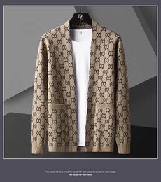 Sweaters Luxury Men's Letter Printed Cardigan Et Designer Brand Fashion Pocket Knitted Coat Casual
