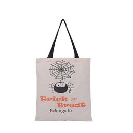 6 Styles Large Halloween Tote Bags Party Canvas Trick or Treat HandBag Creative Festival Spider Candy Gift Bag RRE14409