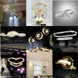 Pendant Lamps Personality Modern Crystal Lights Led Stainless Steel Diningroom Lamp Aisle Light Creative Luxury Bedroom Many Type