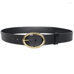 Belts 2022 Fashion Belt High Quality Cowskin Leather Oval Pin Buckle Designer For Women 4cm Wide Waist