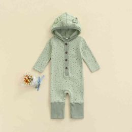 Rompers 018M Newborn Child Baby Boys Girls Clothes Autumn Print Romper Cute Sweet Cotton Jumpsuit Long Sleeves Winter baby Outfit J220922