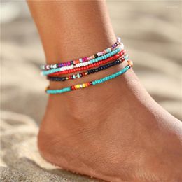 Anklets 17KM Bohemian Colorful Beaded Beads For Women Summer Ocean Beach Handmade Butterfly Ankle Bracelet Foot Leg Jewelry