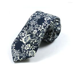 Bow Ties 6cm Fashion Casual Men Floral Print Tie Suit Skinny Slim Cotton Neck Necktie