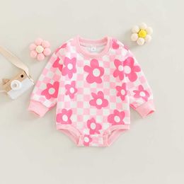 Rompers Autumn Newborn Rompers Infant Cute Baby Clothes Floral Print Toddler Girl Jumpsuits Sweatshirt Romper Outfits J220922