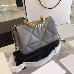 Classic Flap Bags Lambskin Genuine Leather Quilted Chain Totes Crossbody Shoulder Purse Grey/Black/Brown/Green 4 Colours Choose