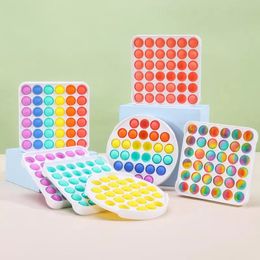 The latest Multicolor Fidget Sensory Pushs Toys Bubble Board Game Anxiety Stress Reliever Kids Adults Autism Special Needs ZM923