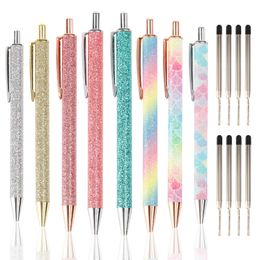 Ballpoint Pens Sparkly Fancy For Women Nice Glitter Cute With Replacement Refills Black Ink Medium Point 1Mm Office Girls Packing2010 Am4Ex