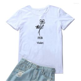 Women's T Shirts Women's T-Shirt Feb Violet Women Tshirt Beautiful Flowers Graphic Tops Shirt Personality Clothes Tee Goth Aesthetic