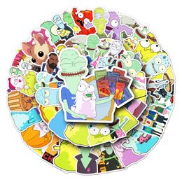 50PCS/Lot Not repeating Skateboard Stickers Cartoon alien For Laptop Pad Bicycle Motorcycle Helmet PS4 Phone Decal Pvc Guitar Sticker