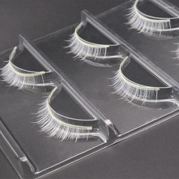 False Eyelashes White Upper & Lower Soft Wispy Natural Extension Halloween Party Cosplay Eye Makeup Lash Tools