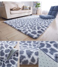 Carpets Tie-dye Bedside Carpet Thicken Balcony Coffee Table Blanket Encryption Plus Soft Color Solid Floor Rug Living Room Leopard Mat