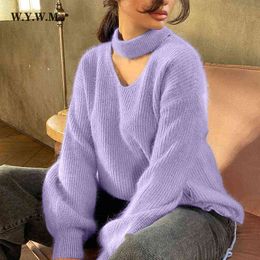 Women's Sweaters Wywm Winter New Vhals Sweater Women Soft Warm Solid Knitted Female Sweaters Loose Basic Knitwear Imitation Mink Ben Jumper J220915
