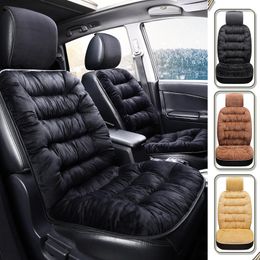 Car Seat Covers Winter Thicken Velvet Universal Fit Soft Non Slide Cushion Quality Luxury Interior For Vehicle Auto Pad