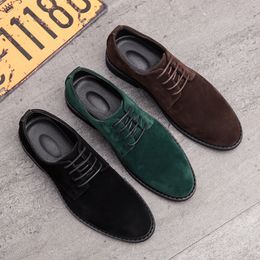 Men's Casual Shoes Dress Shoes Men's Elegant Solid Color Nubuck Leather Pointed Toe Fashion Nightclub Casual Daily