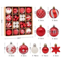 Christmas Decorations 44pcs/Set Tree Balls Bauble Xmas Party Hanging Ball Ornaments for Home New Year Gift Y2209