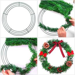 Decorative Flowers Round Hoop DIY Christmas Decoration Wire Wreath Frame Wall Hanging Sturdy For Wedding Metal Valentines Decorations
