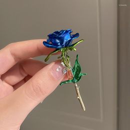 Brooches Fashion Blue Rose Flower Collection For Women Lady Elegant Pin Summer Design Party Valentine Day Gift 2022 Trend