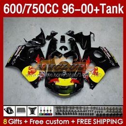 Fairings & Tank For SUZUKI SRAD GSXR 600 750 CC GSXR600 96 97 98 99 00 Body 156No.26 GSXR750 600CC GSXR-600 1996 1997 1998 1999 2000 GSX-R750 750CC 96-00 Fairing yellow black