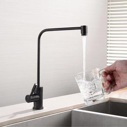 Kitchen Faucets Black Single Handle Total Brass Direct Drinking Swivel 360 Degree Water Mixer Tap