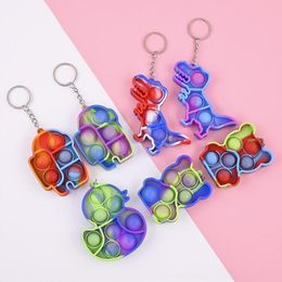 Push Bubble Sensory Fidget Toys Keychain Simple Dimple Squishy Anti Stress Reliever For Adult Kids Fidgets Toy ZM923