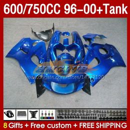 Fairings & Tank For SUZUKI SRAD GSXR 600 750 CC 600CC 750CC 96-00 Body 156No.11 GSXR750 GSXR-600 GSXR600 96 97 98 99 00 GSX-R750 1996 1997 1998 1999 2000 Fairing blue glossy