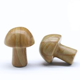 20MM Mushroom Shaped Gemstone Statue Figurine Carved Serpeggiante Stone Mushrooms Crafts for Healing Chakra Reiki Balancing Home Decoration