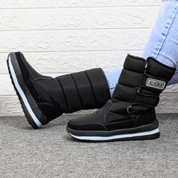 Boots Winter Men's Snow Platform Waterproof Luxury Calf Brand Designer Outdoor Sneakers Punk Men Motorcycle