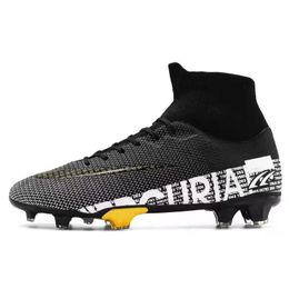 Dress Shoes Men Soccer TFFG High Ankle Football Boots Male Teenagers Adult Cleats Grass Training Match Sneakers 35-45 220922