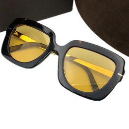 Luxury Women Model Bigrim sunglasses UV400 54-17-140 Imported Plank Metal leg HD nightvision yellow red lens for prescription fullset design case