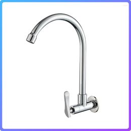 Bathroom Sink Faucets Cold Steel Wall Faucet Kitchen Mixer Table Top Brass Water Tap Tall Basin Single Lever Chrome Handles Outdoor 360