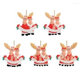 Christmas Decorations Elk Family DIY Name Hanging Pendant Ornament Xmas Tree Decoration Gift