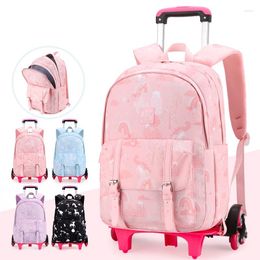 School Bags 2022 Trolley For Girls Backpack With Wheels Elementary Schoolbag Detachable Back Pack Mochilas Para Mujer