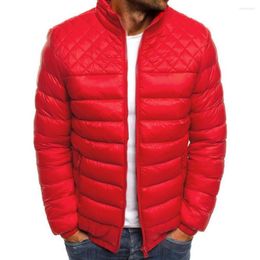 Men's Jackets Oversize Down Coat Men Jacket Stand Collar Thick Warm Casual Hooded Cardigan Plaid Quilted Overcoat Winter Outerwear Top