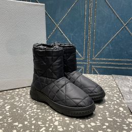 Botas de tornozelo Frost Women Designer Luxury Snow Boot Fashion Nylon Boties Winter Outdoor Black Green Shoes Verde Branco