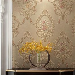 Wallpapers American Big Flower Restaurant Villa Background Wall Seamless European Bedroom Hallway Corridor AB Covering Fabric