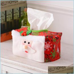 Tissue Boxes Napkins Creative Christmas Decorative Storage Box Container Paper Bag Holder Organiser Desktop Ambience Decoration 2022 Dhkoy