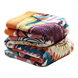 Blankets Five-layer Cotton Gauze Towel Blanket Adult Spring Summer Office Nap Quilt Double Sided Yarn-dyed Jacquard High Quality