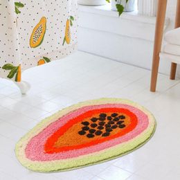 -Carpets Animal Fruit en forme de dessin animé Mat de sol de sol de salle de bain sans glissement de salon Entrance PAVER