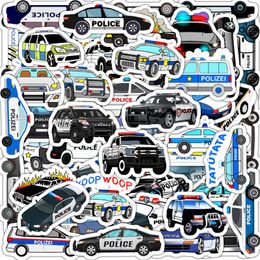 50Pcs cartoon police car sticker Graffiti Stickers for DIY Luggage Laptop Motorcycle skateboard Bicycle Stickers