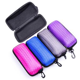 Portable Honeycomb Sunglasses Case Anti-Stress Zipper Glasses Case Storage Box Keychains