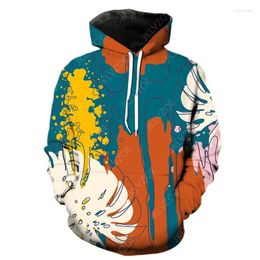 Felpe con cappuccio da uomo Felpe da uomo Vernice colorata Serie di graffiti Moda Pittura a olio astratta Abbigliamento Stampa 3D Uomini/donne oversize